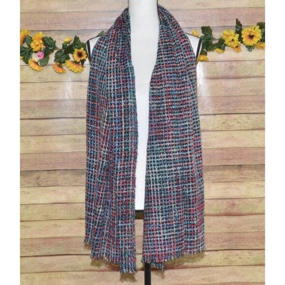 NWT J.Jill Ladies Scarf Black Multi Color Wide Wrap 20" X 70" - Picture 4 of 9